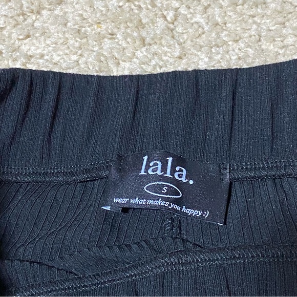Dressed in LALA Lex Ribbed Knit Wide Leg Cropped Pull-on Pants Size Small Black - Picture 10 of 11
